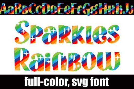 Sparkles Rainbow Font